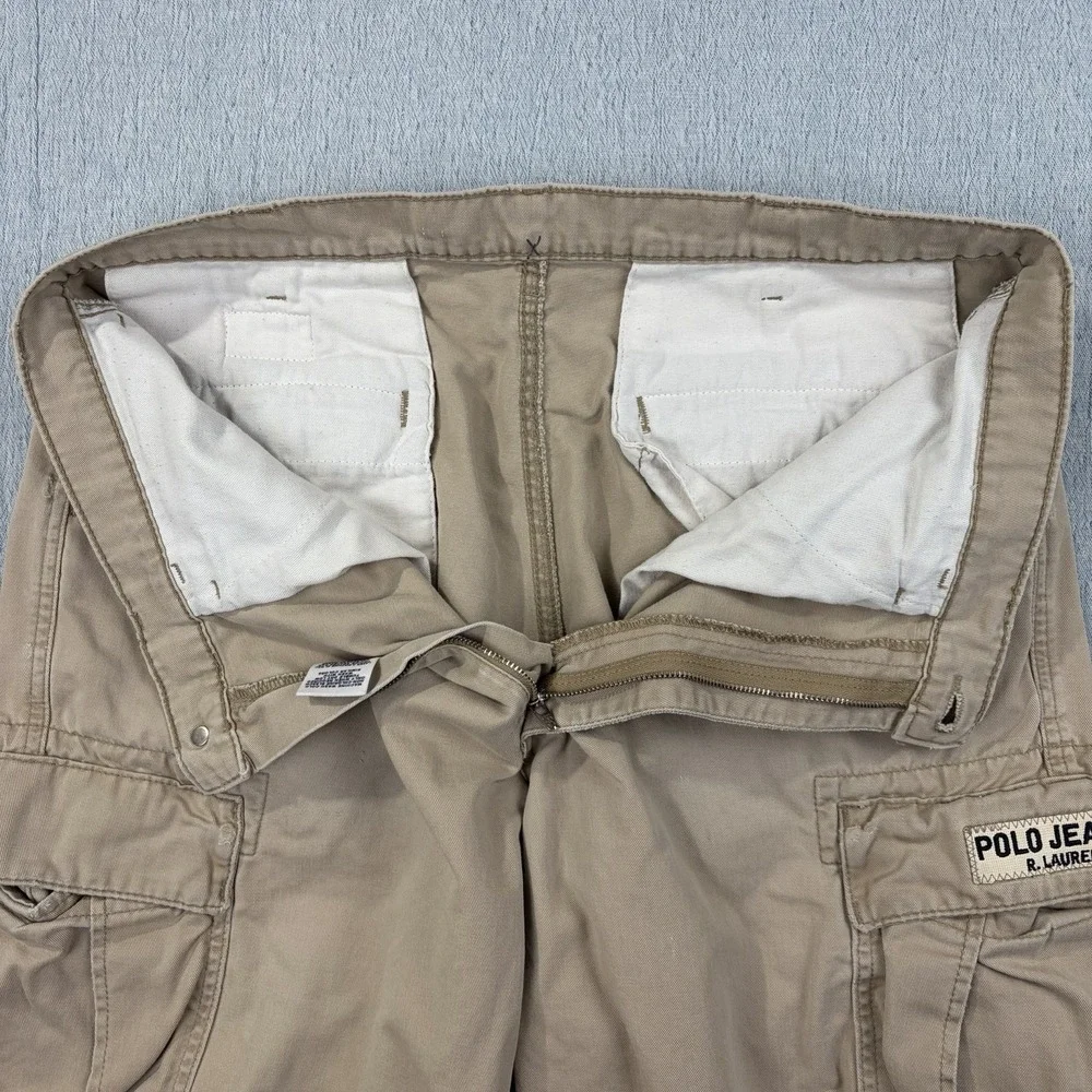 VTG POLO‎ Ralph Lauren Freighter Cargo Shorts Mens 34 Beige